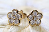 Diamond Stud Earrings ~ Flower Design