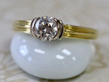 Diamond Solitaire  Engagement Ring ~ Two-Tone Setting