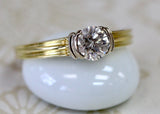 Diamond Solitaire  Engagement Ring ~ Two-Tone Setting