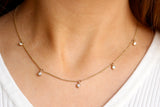Diamond Necklace ~ 5 Bezel Set Diamonds