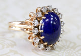 Blue Lapis & Diamond Ring ~ VINTAGE