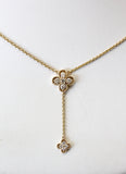 Diamond Drop Floral Motif Necklace ~ Adjustable Length