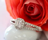 Emerald Cut Diamond Center Engagement Ring
