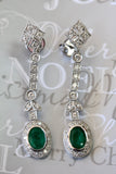 Diamond & Emerald Drop Earring