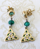 Emerald & Diamond Celtic Knot Earrings