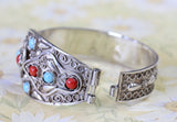 Egyptian Silver Bangle Bracelet