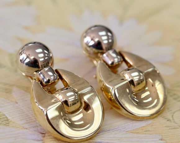 Decorative Gold Earrings with Omega Backs