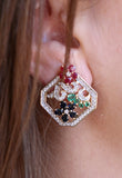 Diamond, Ruby, Sapphire & Emerald Earrings