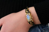 Opal & Diamond Bangle Bracelet ~ ANTIQUE