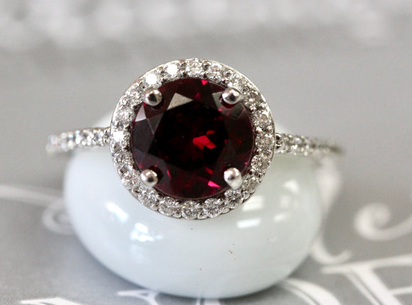 Rhodolite Garnet & Diamond Ring