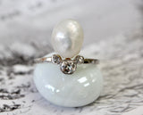Pearl Ring with Diamond Accents