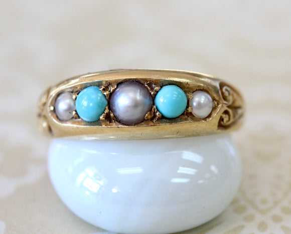 Pearl & Turquoise Ring ~ Circa 1903