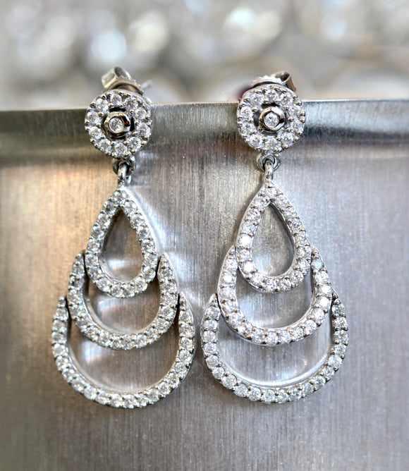 Diamond Drop Earrings ~ Contemporary