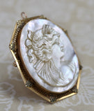 Mother of Pearl Pendant & Pin ~ ANTIQUE