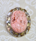 Coral Pin in Rose, Yellow & Green Gold ~ ANTIQUE