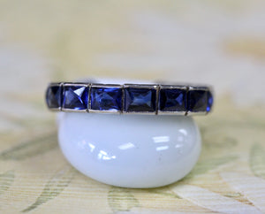 Platinum Synthetic Sapphire Band