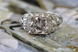 Diamond Platinum Engagement Ring ~ ANTIQUE