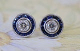 Diamond stud earrings with Sapphire Jackets ~ Two ways to wear
