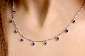 Sapphire Necklace with Diamonds