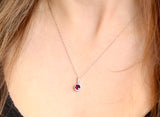Garnet & Diamond Pendant Necklace
