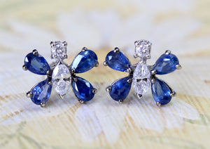 Sapphire & Diamond Butterfly Earrings