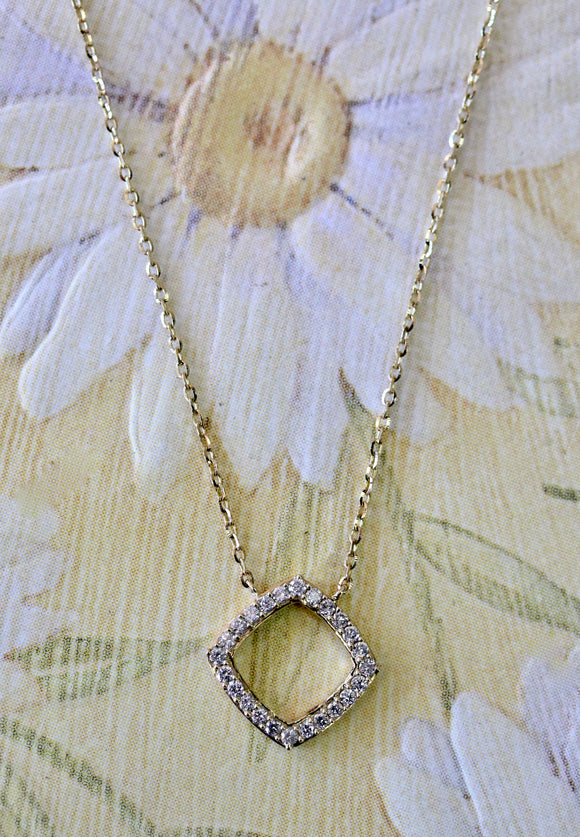 Diamond Pendant Necklace with Adjustable Lengths