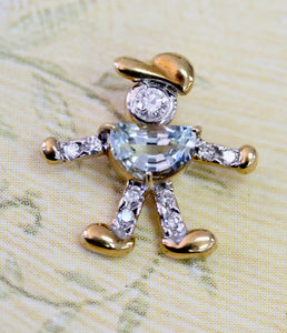Aquamarine & Diamond Little Boy Pendant