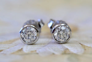 Diamond Stud Earrings ~ Bezel Set
