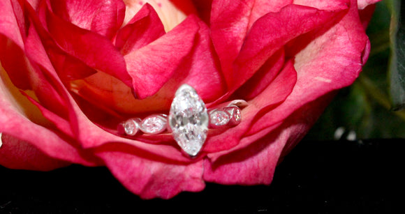 Beautiful ~ 1.25 Carat Marquise Diamond Ring, Platinum