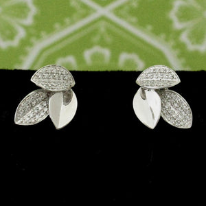 Lovely 3 Leaf Diamond Earrings