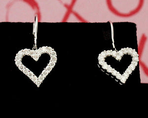 Romantic ~ Heart Shaped Diamond Earrings