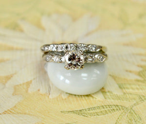 Exciting ~Engagement Ring & Diamond Band Set