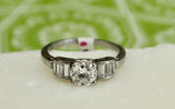 .90 Round Center Diamond Engagement Ring