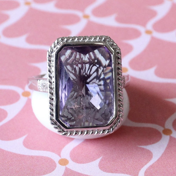 Colorful ~ Sterling Ring with lovely purple center stone