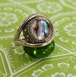 CHIC & EDGY ~ Sterling Abalone Ring