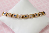 Antique ~ Cabochon Sapphire & Diamond Bracelet