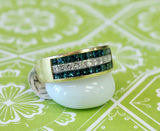 Sparkling ~ Colorful Blue Stone Band with Diamonds