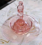 Elegant ~ Vintage Pink Depression Glass Flower Frog