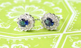 Sparkling ~ Oval Sapphire & Diamond Earrings
