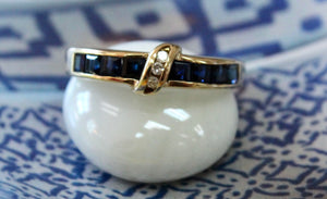 SLEEK ~ Sapphire & Diamond Ring