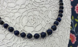 Antique ~ Lapis Necklace with Crystal Rondelle Beads