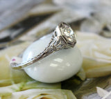 Antique ~ Diamond Engagement Ring with filigree design