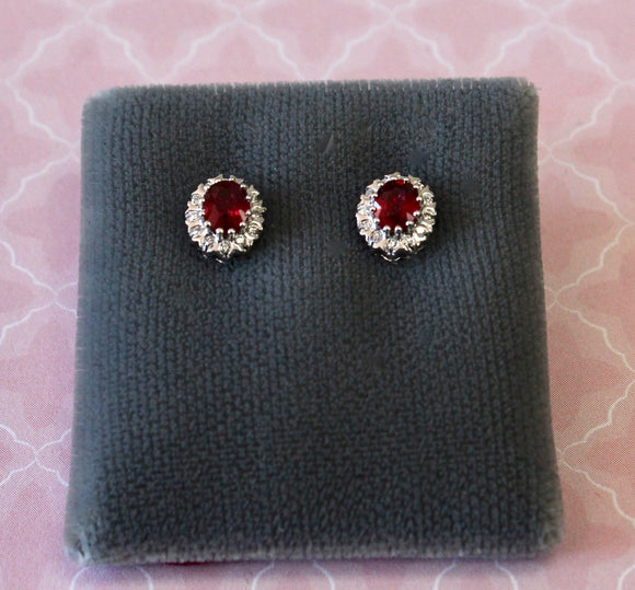Sweet ~ Ruby & Diamond Stud Earrings