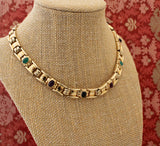 Gold Necklace with Precious Stones