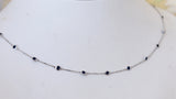Flirty ~ Sapphire Necklace with adjustable lengths, white gold