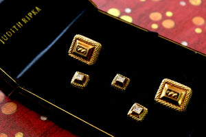 Designer "Judith Ripka"  Yellow Gold and Diamond Tuxedo Set