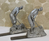 Decorative ~ Golf Book Ends ~ Pewter