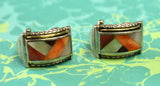 Colorful ~ Sterling Agate "Huggie style" Earrings