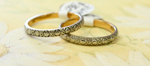 ANTIQUE ~ Two - Tone Eternity Band,  2 Available