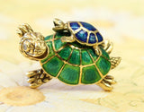 Enamel Mother and Baby Turtle Pin ~ Adorable